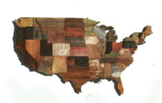United States Of America Map From Reclaimed Barn Wood Recycled USA