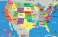 United States Of America Map With Capitals Printable Map