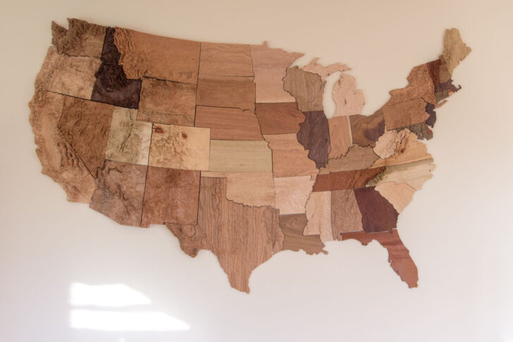 Wooden Map Of USA