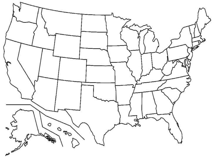 Unlabeled USA Map