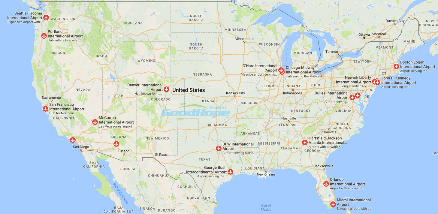 US Airports Map USA Airport Code 3 Letter Airport Codes USA 