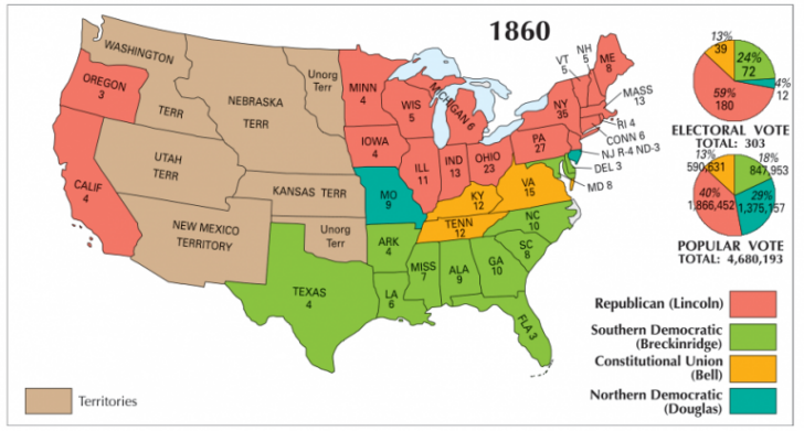 1860 Map Of USA