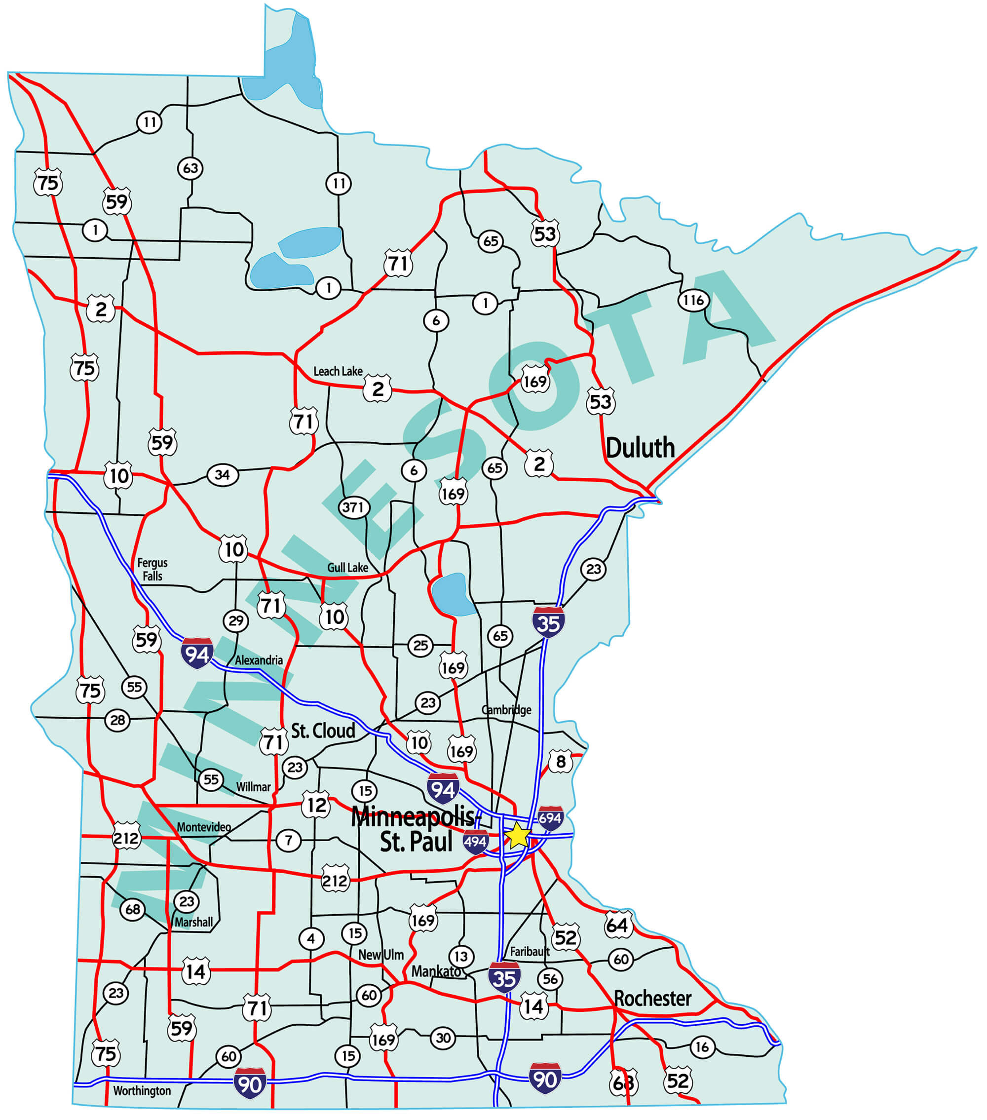 Us Map Minnesota Political Simple Map Of Minnesota Single Color 