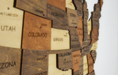 US Map Of United States Wooden Wall Art Wooden Map Decor Map Etsy