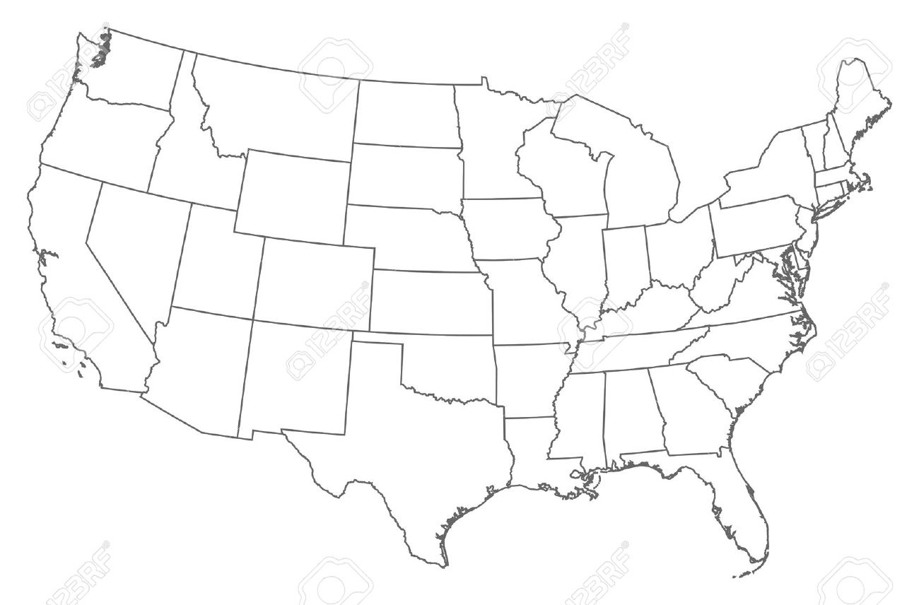 Us Map Vector Outline At Vectorified Collection Of Us Map Vector 