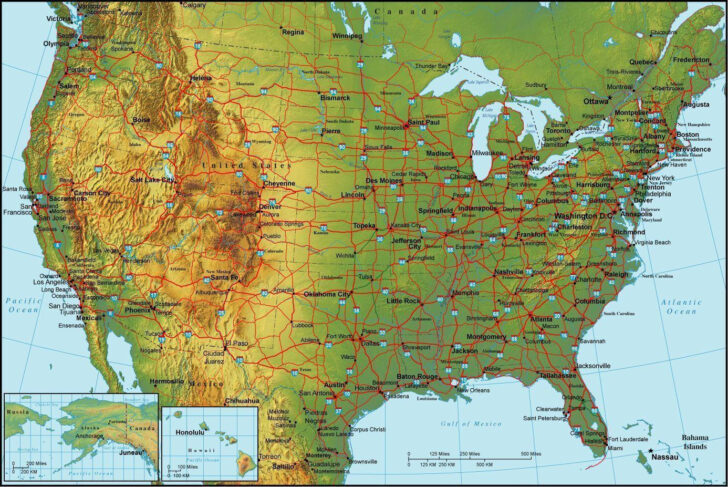 Map Of USA Geographical