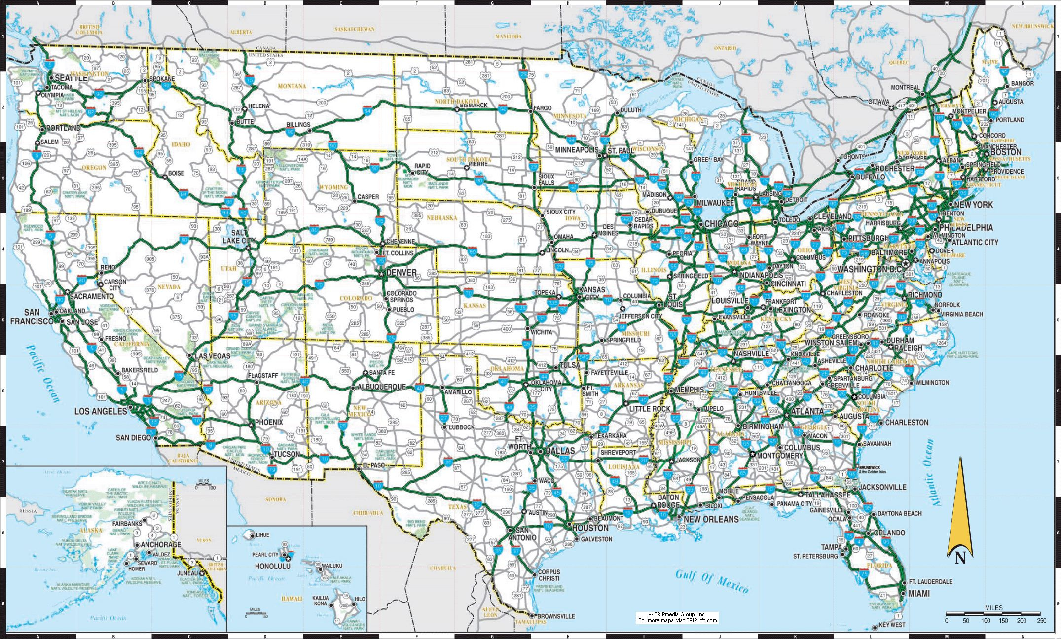 Us Maps With States And Cities And Highways Detailed Highways Map 