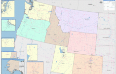 US Northwest Regional Wall Map Color Cast Style By MarketMAPS