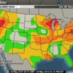 US Pollen Map For Tree Pollen Weather Alerts Weather Map
