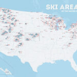 US Ski Resorts Map 24x36 Poster Ski Area Ski Resort Skiing