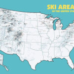 US Ski Resorts Map 24x36 Poster Ski Area Skiing Ski Resort