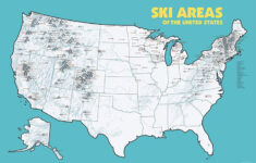 US Ski Resorts Map 24x36 Poster Ski Area Skiing Ski Resort