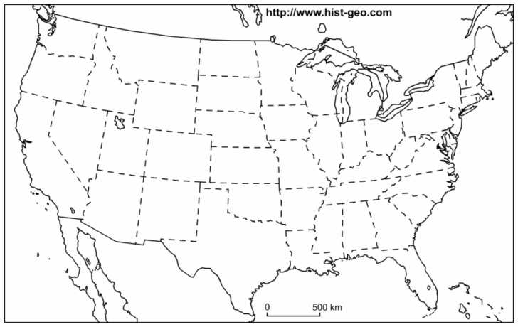 Outline Map Of USA Printable