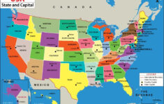 US States And Capitals Map United States Capitals States And