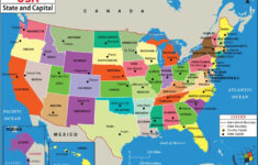 US States And Capitals Map United States Capitals States And