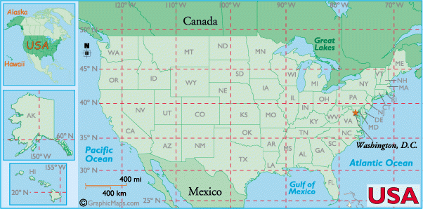 Map Of USA Latitude