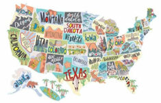 US States Map Travel Tracker Sticker Set United States Adventure