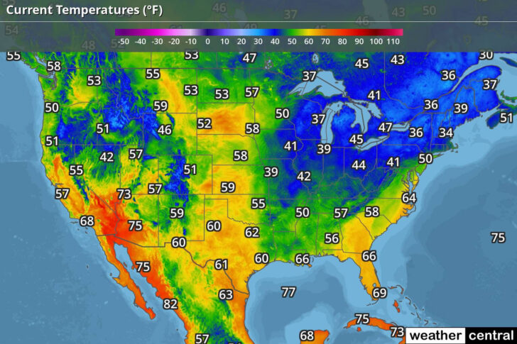Current USA Weather Map