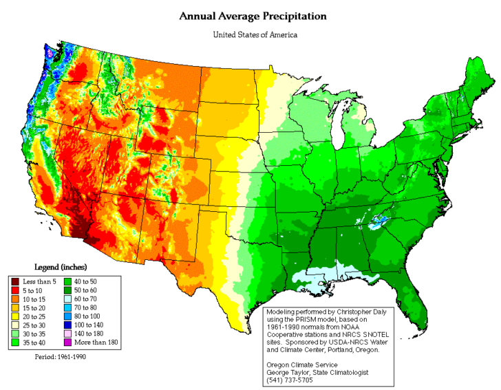 Rainfall Map USA