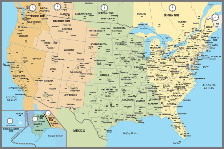 Map Of USA Area Codes
