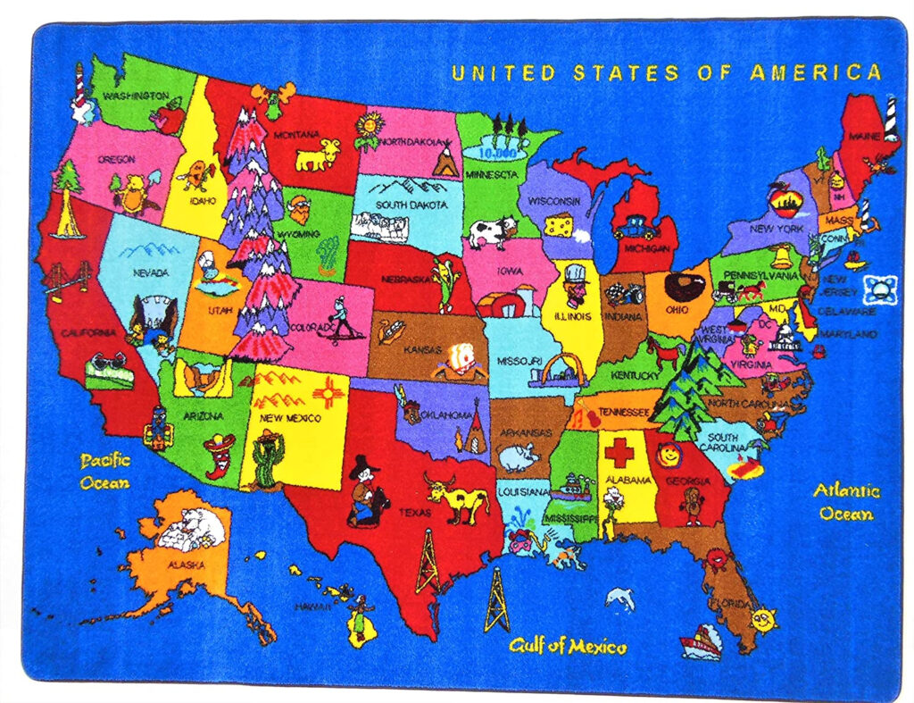 USA Cartoon Map 6 6 X 8 4 Cartoon Map Maps For Kids Map Puzzle ...