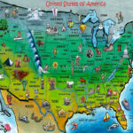 USA Cartoon Map By Kevin Middleton Redbubble