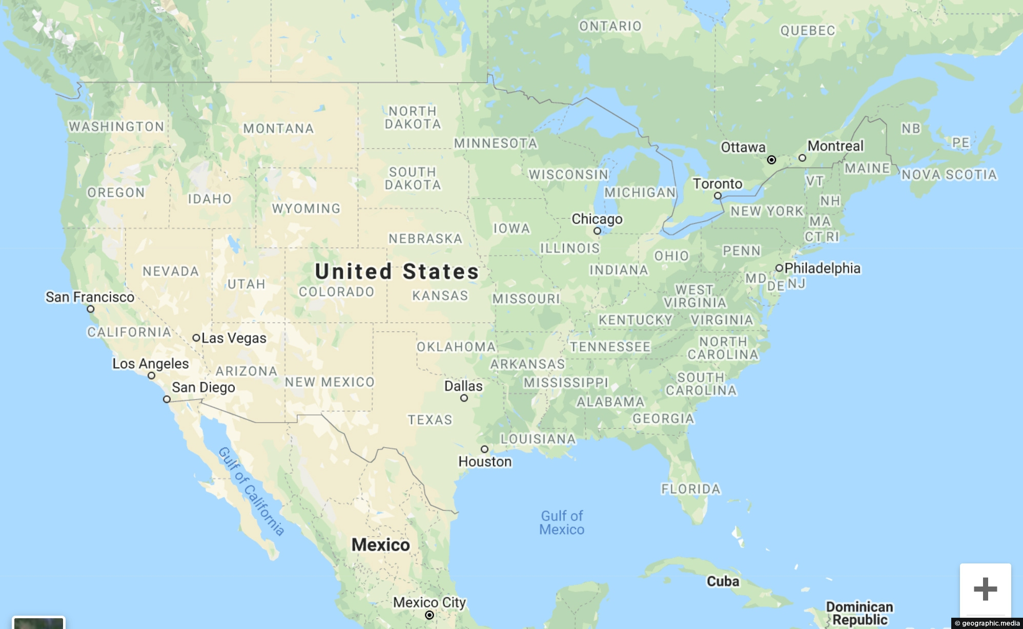 USA Google Map Geographic Media