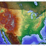 USA High Contrast Elevation Map Elevation Map Relief Map Physical