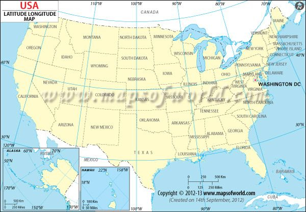 USA Latitude And Longitude Map Latitude And Longitude Map Usa Map 