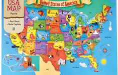 USA Map 44 Piece Real Wood Jigsaw Puzzle 705988117022 EBay