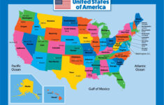 USA Map For Kids Laminated United States Wall Chart Map 18 X 24
