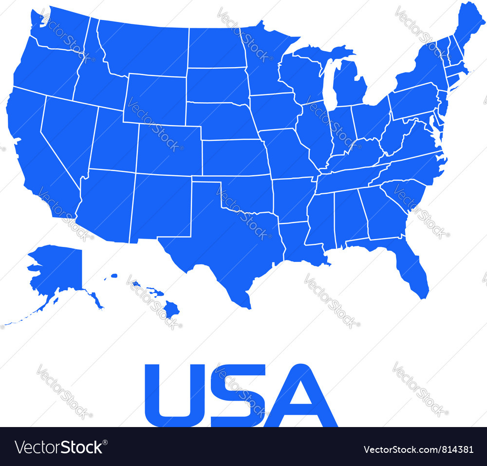 Usa Map Royalty Free Vector Image VectorStock