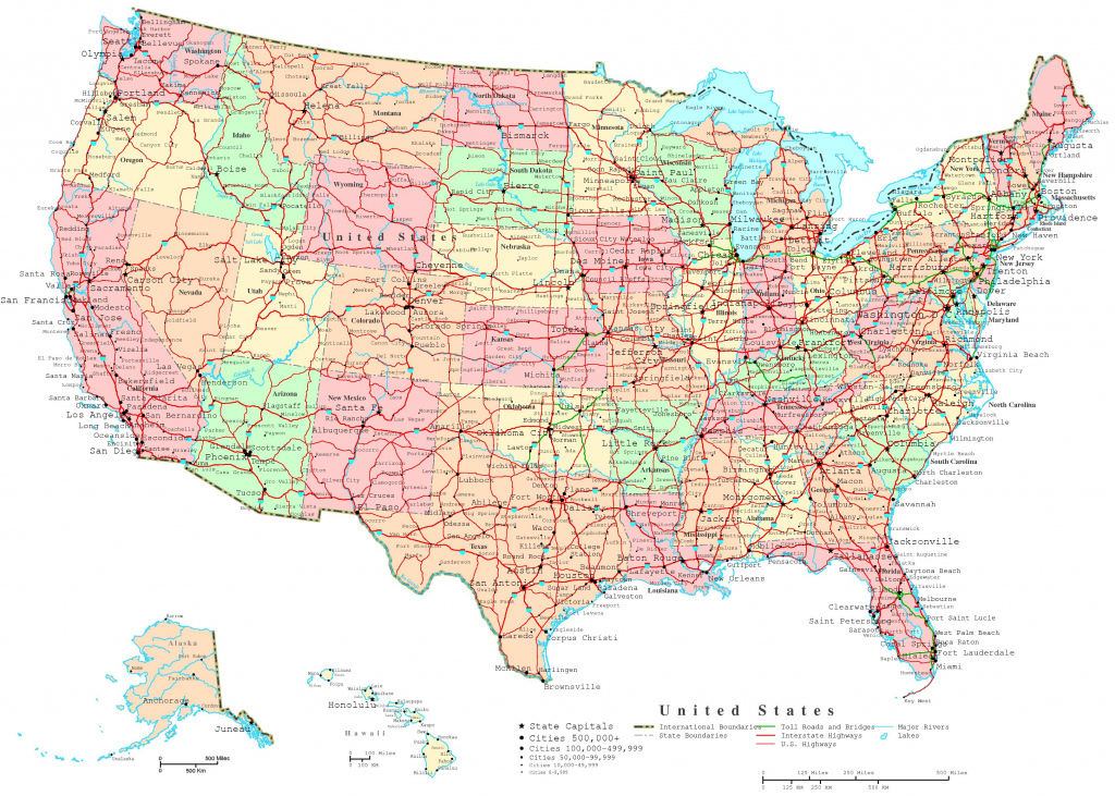 Usa Map States And Capitals Free Printable Labeled Map Of The 