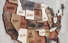 USA Map Wooden United State Map World Map Rustic Wall Decor Wood