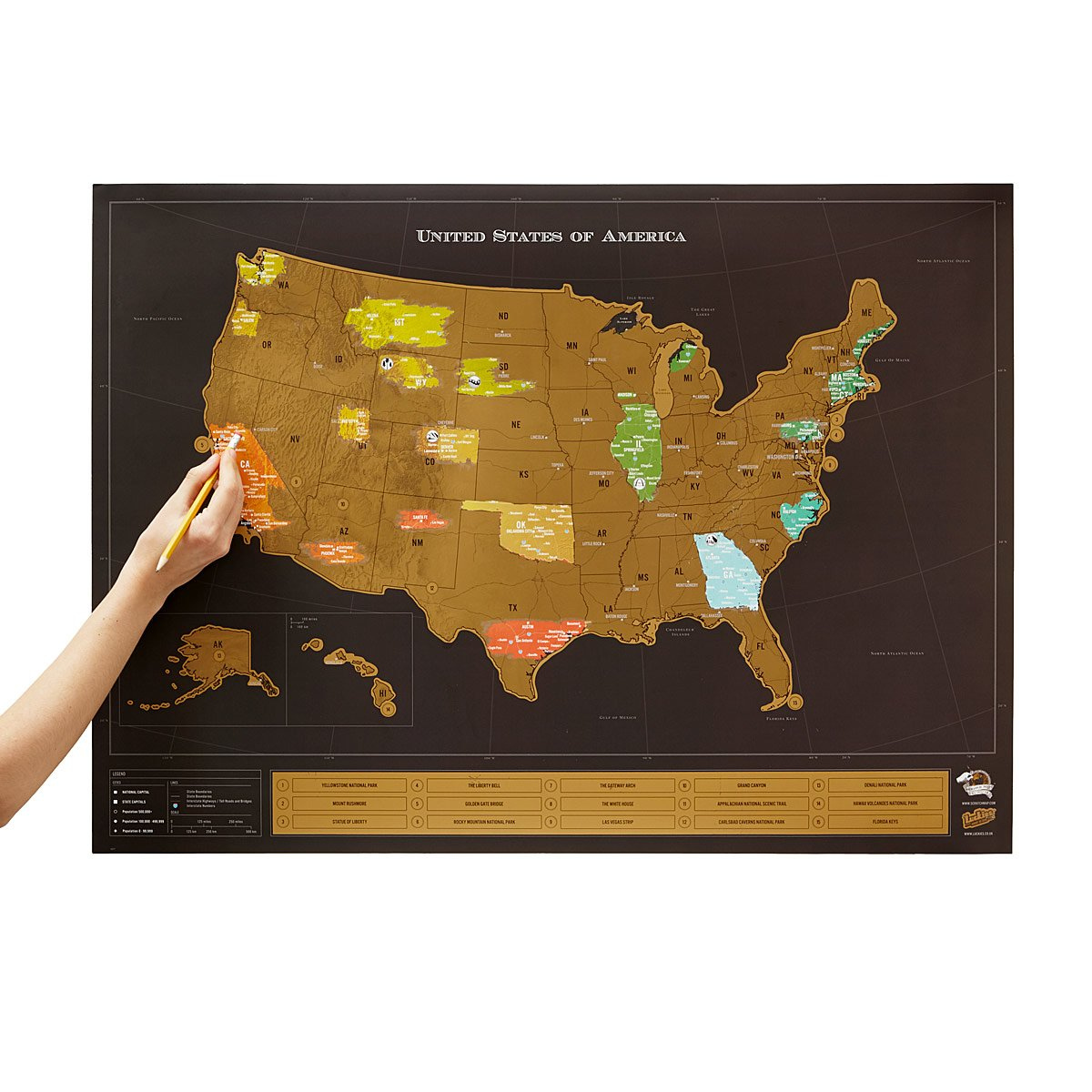USA SCRATCH MAP Interactive Travel Chart UncommonGoods