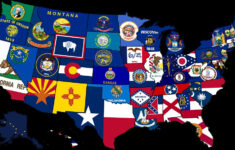 USA State Flag Map Map Of The USA With Their States Flags