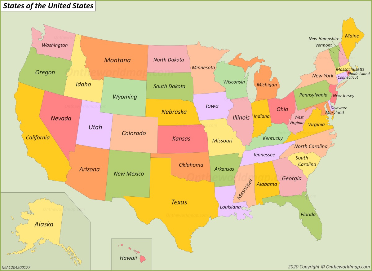 USA States Map List Of U S States U S Map