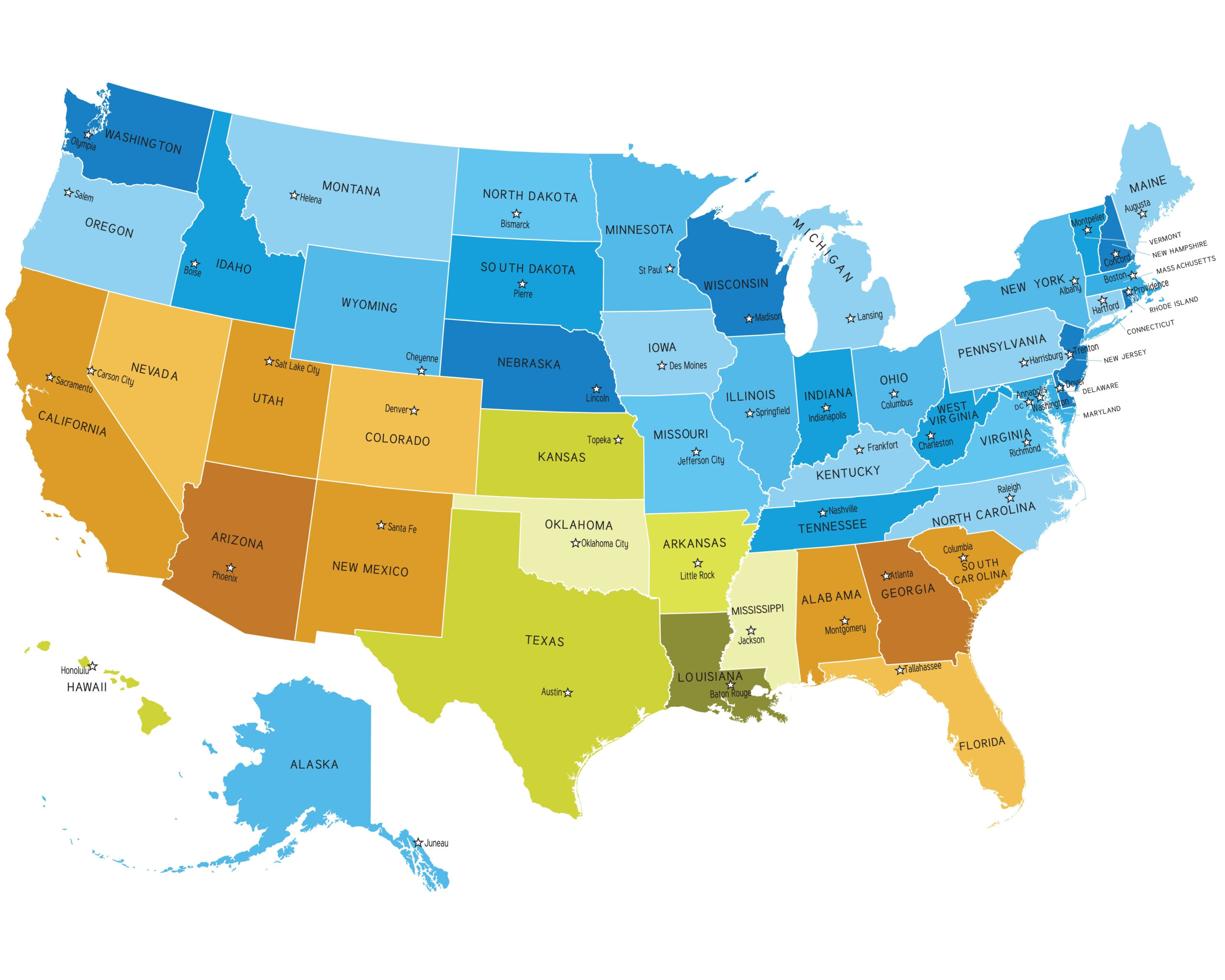 State Maps Usa Printable Map Of Usa
