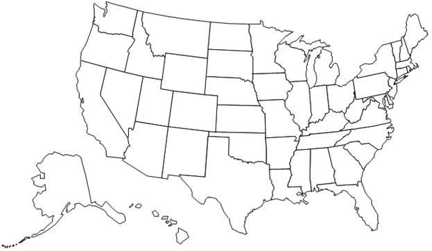 Usa States Map Without Names States Map Without Names Blank Us Map 