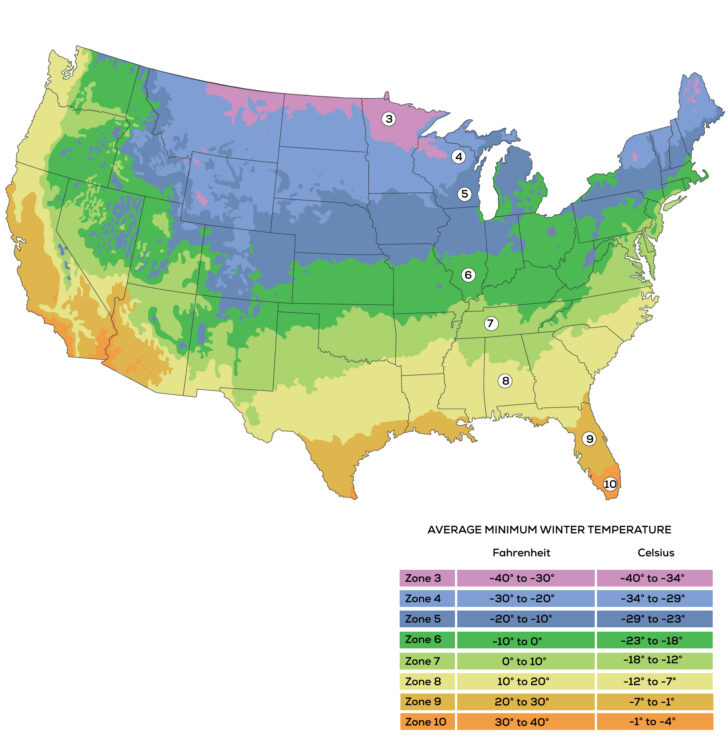 Garden Zones Map USA