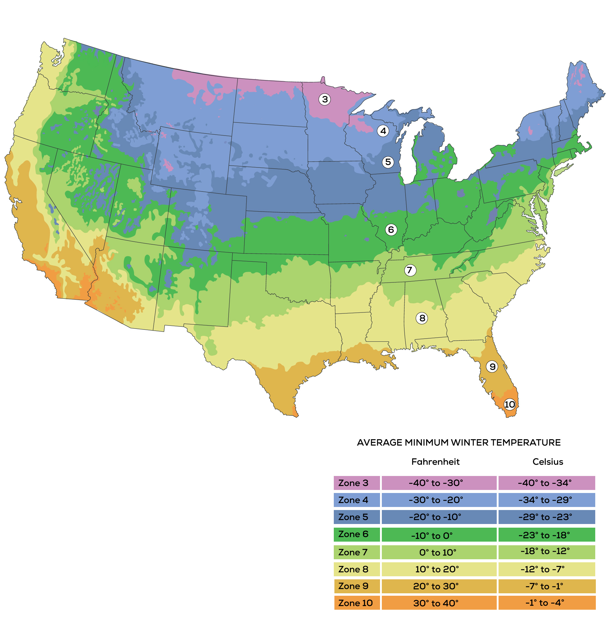 USDA Plant Hardiness Zone Map Garden Chronicle