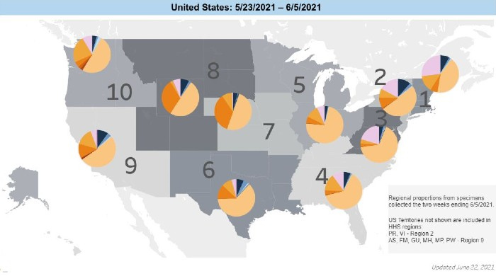 Covid Variant USA Map