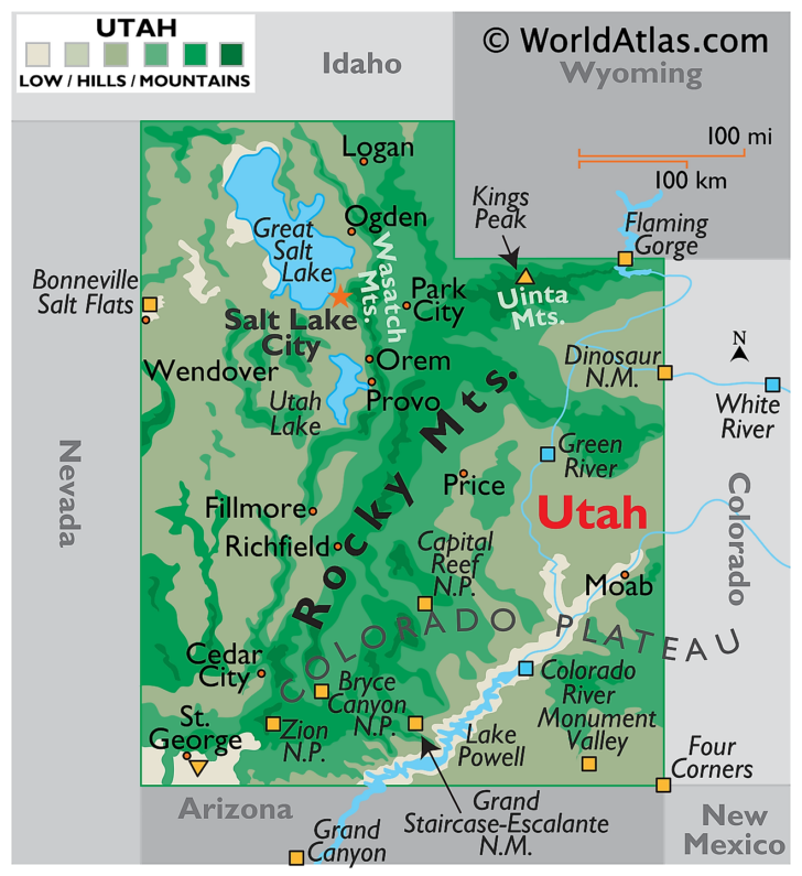 Utah On Map Of USA