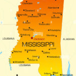Vector Color Map Of Mississippi State Usa Stock Photo 40026260 Alamy