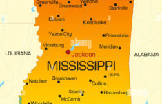Vector Color Map Of Mississippi State Usa Stock Photo 40026260 Alamy