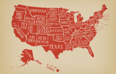 Vintage American Map Poster With States Names Download Free Vectors