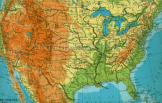 Vintage United States Map Large US America Map