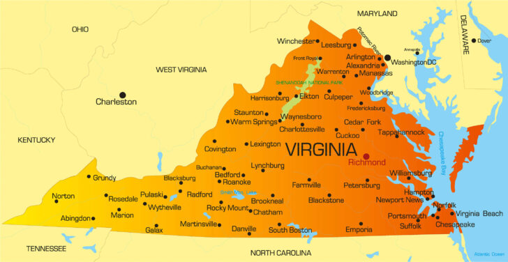 Map Of Virginia USA