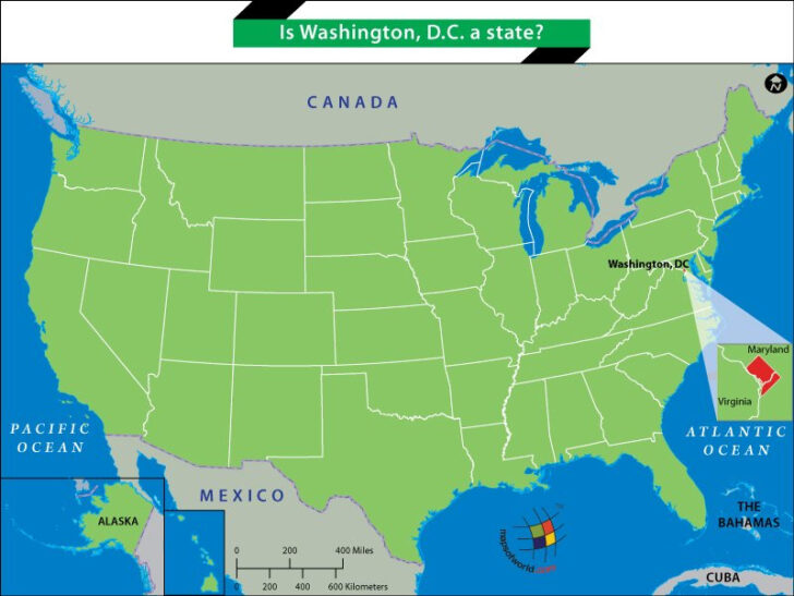 Map Of USA With Washington Dc