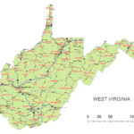 West Virginia State Vector Road Map Lossless Scalable AI PDF Map For